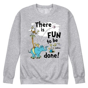 Men's - Dr. Seuss - Oh The Places You'll Go Fun To Be Done Graphic Fleece Sweatshirt - 1 of 4