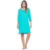 Casual Nights Women's Henley Nightshirts Set of 2, Floral 3/4 Sleeve Nightgowns & Solid Sleepwear Shirt - 2 of 4