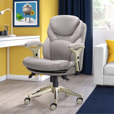 Light Gray Fabric Executive Ergonomic Swivel Chair with Adjustable Arms