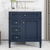 ALEXOUN 30" Solid Wood Frame Bathroom Vanity Cabinet with Sink,Single Sink Bathroom Storage Cabinet with 1 Door,2 Drawers & Tip-Out Drawer - 2 of 4