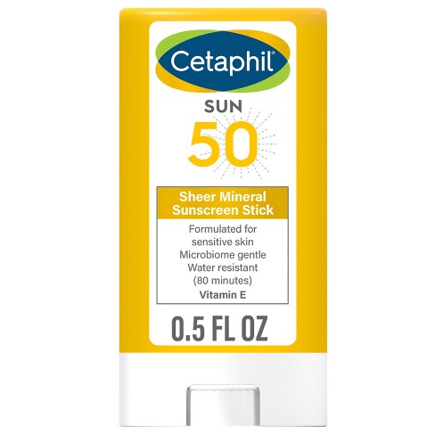 Cetaphil Sheer Mineral Sunscreen Stick For Face & Body - Spf 50 - 0.5 Fl Oz  : Target
