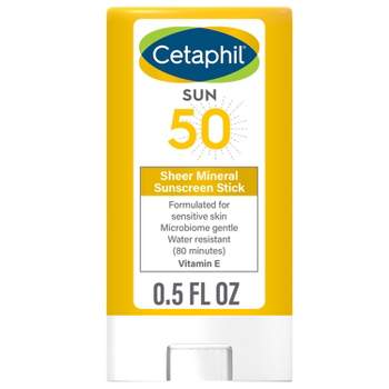 Cetaphil Sheer Mineral Sunscreen Stick for Face & Body - SPF 50 - 0.5 fl oz