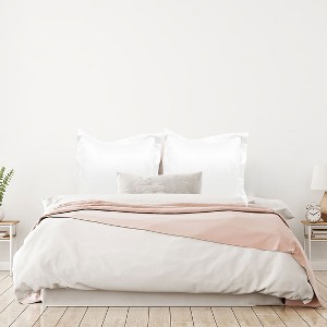 PiccoCasa Satin Silky Oxford Machine Washable Envelope Closure Euro Sham Pillowcases 2 Pcs - 1 of 4