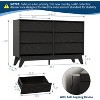 6 Drawer Dresser, Vintage Chest of Drawers with Bevel Design, Modern Dresser TV Stand for Bedroom, Living Room, Entryway and Closet - 2 of 4