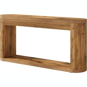 Tribesigns 62.99" Fluted Console Table for Entryway, Narrow Wood Sofa Table Behind Couch - 1 of 4