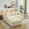 TiramisuBest 82" Upholstered Sofa, Modern Corduroy Cloud Sofa, Sectional Sofa with Ottoman and Throw Pillows, Cloud Soft Lounge - 2 of 4