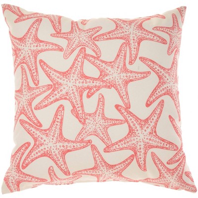 18"x18" Reversible Indoor/Outdoor Starfish and Wave Square Throw Pillow - Mina Victory