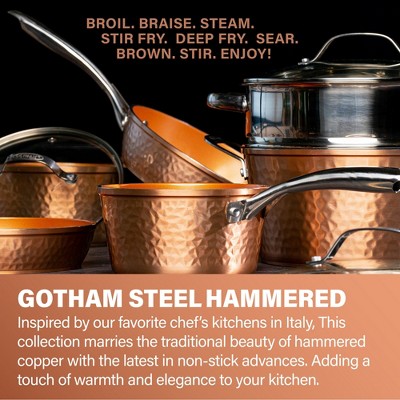 Hammered Copper 12'' Nonstick Aluminum Fry Pan