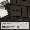 Syemin Carpet Tiles Patio Interlocking Deck Tiles Four Slat Plastic Outdoor Flooring Tile for Balcony Porch Backyard, Brown, 13.4"*13"*24.41" - 4 of 4