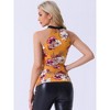 INSPIRE CHIC Women's Halter Neck Sleeveless Stretchy Slim Fit Party Ruched Top - 4 of 4