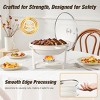 Warmounts 5QT White Maifanite-Coated Chafing Dish Buffet Set Food Warmer with Glass Lids & Holders - 3 of 4