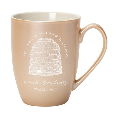 Elanze Designs How Sweet Are Your Words To My Taste Sweeter Than Honey Pearlescent Sand 10 ounce New Bone China Coffee Cup Mug