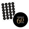 Big Dot of Happiness Adult 60th Birthday - Gold - Birthday Party Circle Sticker Labels - 24 Count - 2 of 4