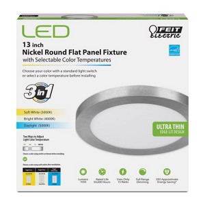 Feit Electric 1 in. H X 13 in. W X 13.1 in. L Nickel LED Flat Panel Light Fixture - 1 of 1