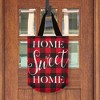 Briarwood Lane Burlap Door Hanger 18x12 Red Checkered Home Sweet Home Door Hanger - 2 of 2