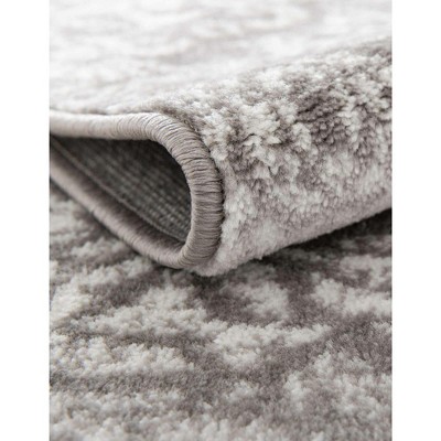 Light Gray Rectangular Stain-Resistant Indoor Area Rug