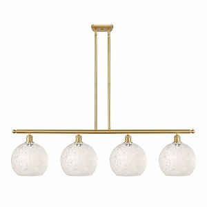 White Mouchette - 4 Light Stem Hung Island In Modern Style-12.25 Inches Tall and 48.25 Inches Wide - 1 of 1