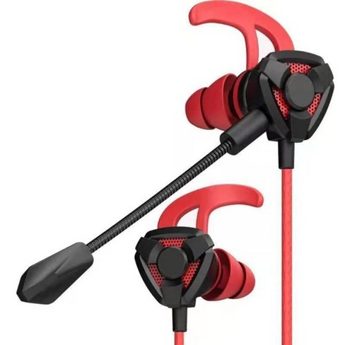 Wired Gaming Red Earbuds Bolt Axtion With Microphone For Pc Xbox