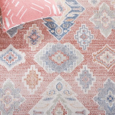 Blair Vintage Charm 8' x 10' Blue Rectangular Washable Rug