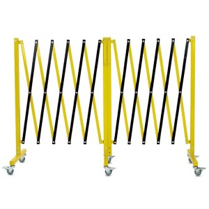 Metal Expandable Barricade，Retractable Traffic Fence With Casters, Portable Barricade Gate for Construction Area, Traffic Control, Cordon - 1 of 4