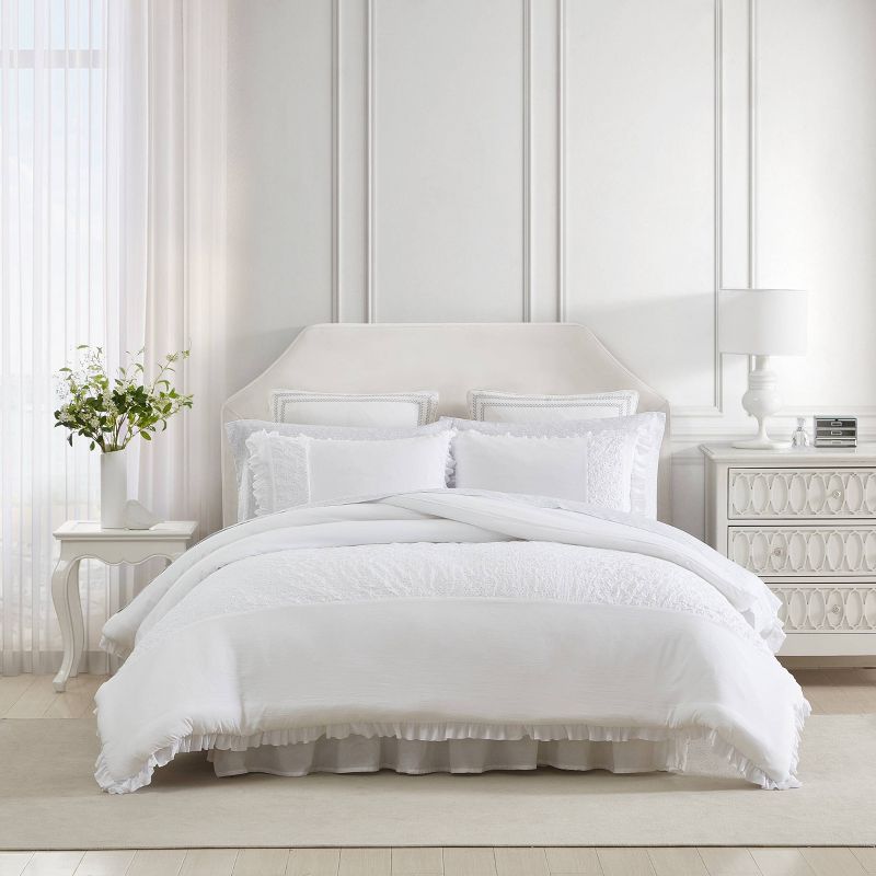 Laura Ashley Eyelet Ruffle Comforter Bedding Set White, 2 of 11