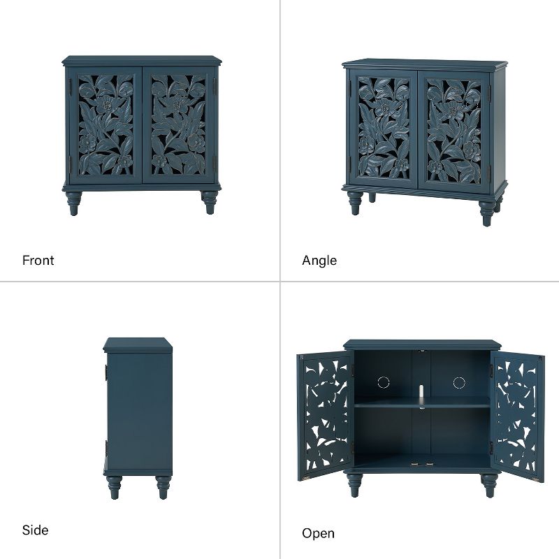 Alexis Traditional 32"Tall 2 Door Accent Cabinet with LED Light Set of 2| HULALA HOME, 3 of 9