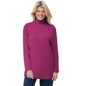 Woman Within Women's Plus Size Perfect Mockneck Tunic - 1 of 4