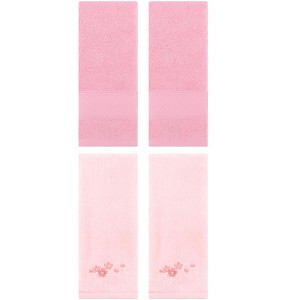 REGALWOVEN 4 Pcs Bathroom Decorative Cotton Soft Absorbent Sold Striped Hand Towel - 1 of 4