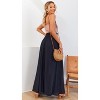 Coolmee Flowy Wide Leg Palazzo Pants for Women Dressy Casual Elastic Waist Lounge Long Trousers with Pocket - 4 of 4