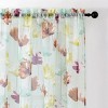 Set of 2 Anastasia Watercolor Lillies Floral Sheer Voile Rod Pocket Window Curtain Panels - Kate Aurora - 3 of 4