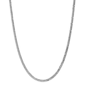 Black Bow Jewelry 3.9mm 14k White Gold Beveled Solid Curb Chain Necklace - 1 of 4