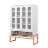 TiramisuBest Modern minimalist double door shoe cabinet with adjustable mesh doors and high foot hollow storage cabinet bottom - 2 of 4