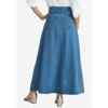 Jessica London Women's Plus Size Denim Inset Maxi Skirt - 3 of 4