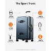 LUGGEX Checked Large 28 Inch Trunk Luggage, Deep Capacity and Expandable Design, Shock Absorbing Wheels, Blue - 2 of 4