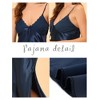cheibear Women's Spaghetti Strap Nightdress Cami Satin Pajama Dress - 4 of 4