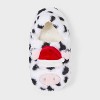 Women's Holiday Cow with 3D Santa Hat Christmas Faux Fur Slipper Socks with Grippers - Wondershop™ Red M/L - 3 of 4