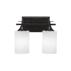 Toltec Lighting Uptowne 2 - Light Vanity in  Dark Granite with 4" White Matrix Shade - 1 of 1