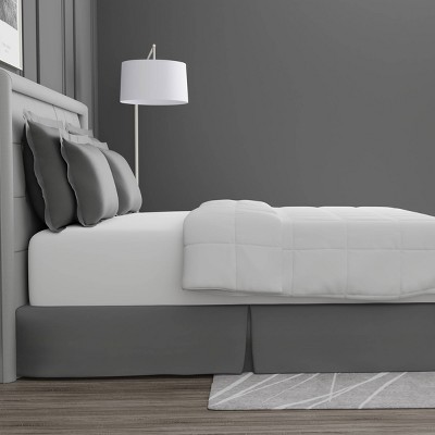 Gray King Polyester Split Corner Tailored Bed Skirt