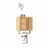 CAVINAS Bathroom Storage Cabinet with 2 Louvered Doors,Wall Mounted Floor Cabinet with Wooden Hanging Rail,Storage Cabinet for Toiletries,Natural - 4 of 4