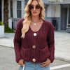 Womens Chunky Knit Cardigan Loose Soft Cozy Oversized Sweater Jacket - 3 of 4