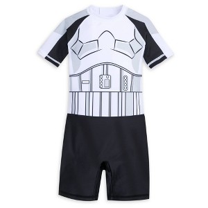 Boys' Adaptive Stormtrooper Swimsuit - Black/White - Disney Store - 1 of 4