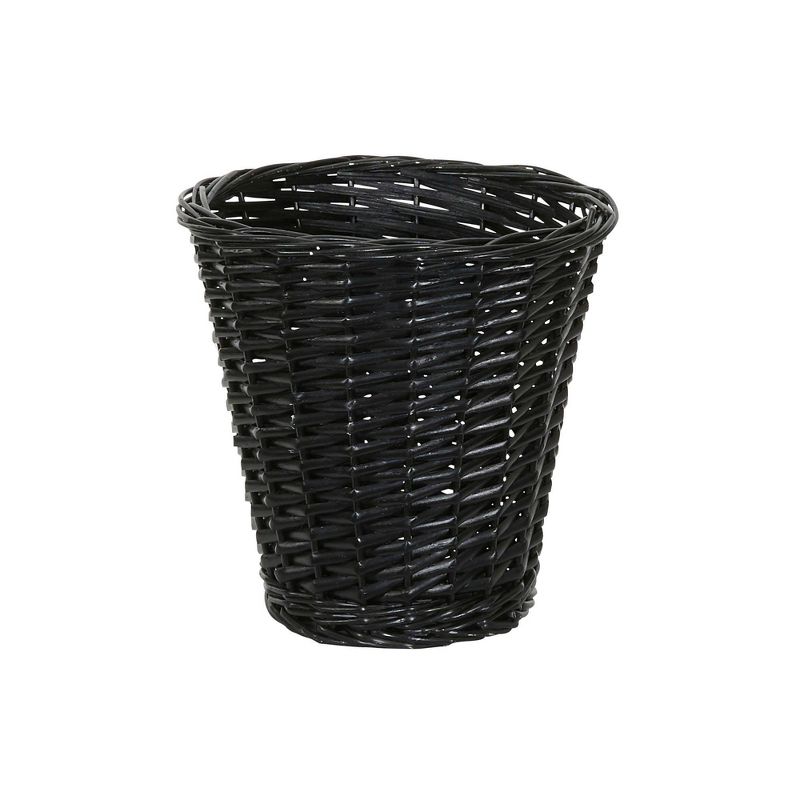 Household Essentials Wicker Waste Basket Black, 1 of 7