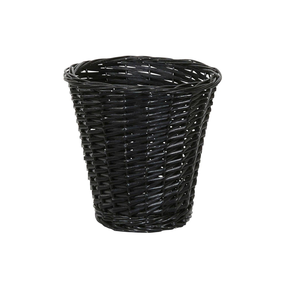 Photos - Barware Household Essentials Wicker Waste Basket Black