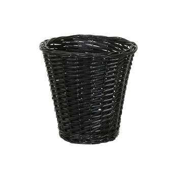 Household Essentials Wicker Waste Basket Black