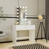 Octavia Lighted Makeup Vanity White - Boahaus: Compact Dressing Table, 14 Bulb Mirror - 3 of 4