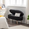 PAGED Storage Ottoman Bench Modern Shoe Bench with Wood Legs, Velvet Fabric End of Bed Table for Living Room, Bedroom, Entryway - 2 of 4
