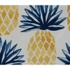 16"x16" Printed Spiked Pineapples Square Throw Pillow Blue - e by design: Tropical Resort Collection, Indoor Use - 2 of 3