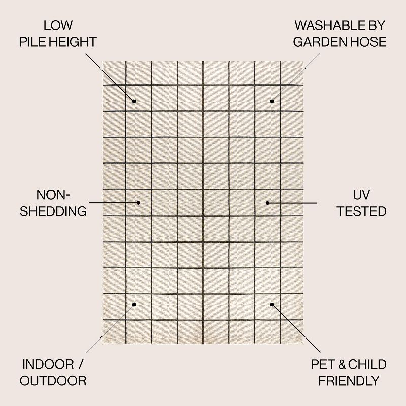 Grid Modern Squares Indoor/Outdoor Area Rug - JONATHAN Y, 5 of 13