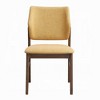 Royal Hampton Dining Side Chair Set of 2, Yellow Linen Cushioned, Walnut Brown - 2 of 4