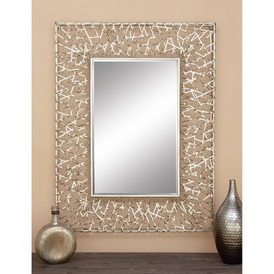 Silver Rectangular Full Length Iron Wall Mirror